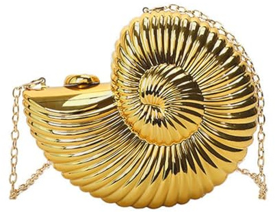 Anopo Muschel Acryl Clutch für Damen Abendtasche | Geldbörsen Elegante mit Kettenriemen, Umhängetasche für Hochzeiten Party Proms, Kein Platz für Handy