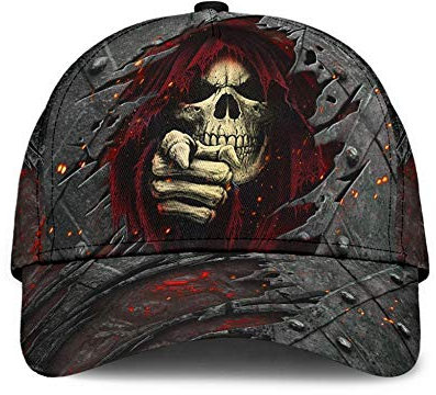 942 Roter Böser Totenkopf 3D Gedruckt Herren Damen Snapback Kappe Verstellbar Trucker Kappe Vintage Baseball Kappen Visier Hut Für Laufen Sport Angeln
