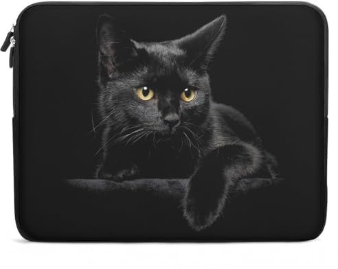 Laptoptasche für Laptops oder Tablets, 33 cm (13 Zoll), Schwarze Katze