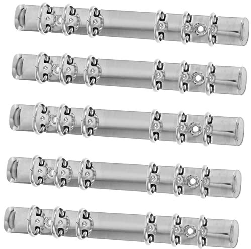AOKWAWALIY Loseblatt-Ordner, 5 Stück, 6 Ordner, Aktenhalter, Buchrücken, Kämme, Schreibwaren, Binderücken, Klemmschienen, Mechanismus, Edelstahl, Sammelalbum, Ersatz für Campus