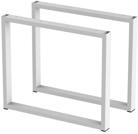 BK Styl 2 Stück Tischbeine aus Metall U-Form | Tischgestell aus 40x20mm Profilen | Tischkufen Tischfüße Möbelbeine für Schreibtische & Esstische I Stahl Pulverbeschichtet (500x420mm White)