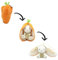 Déglingos Les FLIPETZ - Doudou Gadget Le Lapin/Carotte - Lapin Cache-Cache réversible - Peluche Toute Douce pour bébé - Idées Cadeaux de Naissance, Orange et Blanc