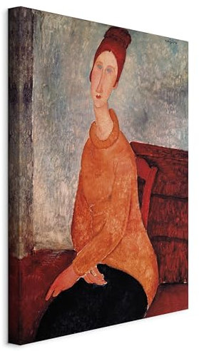 murando - Quadro Acustico Amedeo Modigliani 1 pezzo schiuma acustica Quadri Moderni Camera da Letto - Stampa su Tela - Protezione dai Rumori Fonoassorbente Ritratto di Jeanne Hébuterne
