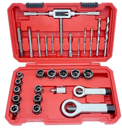 ORIGINTECH 29-teiliges Bohrer-Set zum Entfernen von Schlagmuttern, Bolzen, Schraubenausdrehern, Mutternspalter-Knacker-Set für beschädigte, verrostete Schrauben, Muttern und Beschläge