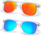 Joopin Square Polarised Sunglasses for Men Women UV Protection Unisex Retro Mirrored Sunglasses Man for Driving Hiking Fishing Sports (Blue+Orange Red)