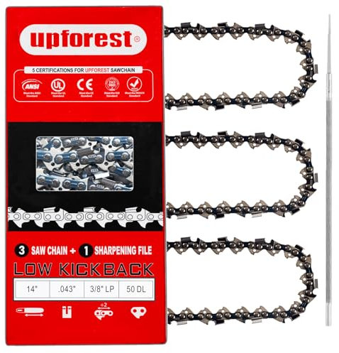 14 Chainsaw Chain 3/8 LP Pitch, 043 Gauge, 50 DL Fits Stihl MS 170, MS 180, 009, 010, 011, 012, 015,61PMM350E,Pole Saw: HT7O, HT73, HT75,Oregon R50, 90PX050G, R50-21(3 PACK) (90MOPX50)