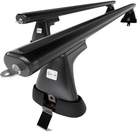 Mossa - Alu-Dachträger kompatibel mit Opel Insignia Limousine (2009-2017) - schwarz Dachträger Dachgepäckträger - ohne Montagelemente 1