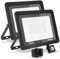 treoir LED-Außenstrahler mit Bewegungsmelder, 20 W, 2000 lm, LED-Strahler, Kaltweiß, 6000 K, IP66, wasserdicht, LED-Spot für Garten, Garage, Hof (kaltweiß, 2 Stück, 20 W)