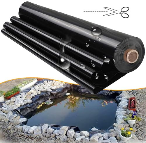 Pounjsd Bâche Liner pour Bassin Étanche 1x3m 2x5m 4x4m, Flexible Bâche D'étang pour Piscines, Bâche pour Étang,Robuste Bâche de Bassin pour Construction De Bassins,Jardins Aquatiques(Size:5x6m)