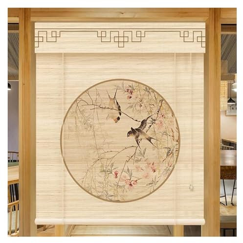 Wooden Printed Bamboo Curtains roller blinds, Print Bamboo Roller Blinds, Blackout Blind Interior De Coration, Japanese Style Printing Window Blinds For Doors Or Windows(120x280cm)