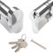 Door Lock with Keys - Thumb Turn Euro Cylinder Barrel Lock - 6 Pin Anti-Drill and Anti-Pick Door Lock (Chrome, 40/40)