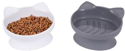 Kitty City Large Slow Eat Raised Cat Ear Bowls (Modern) 2 Pack