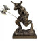 Minotaurus mit Doppelaxt, griechisches Monster, bronzefarbene Statue, Skulptur aus gegossenem Marmor