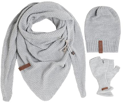 KNIT FACTORY - Coco Dreiecksschal, Coco Mütze & Cleo Handstulpen