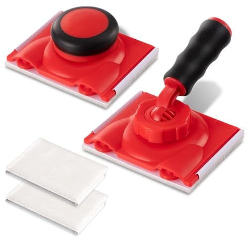 Cretosou 2 Piezas Recortadora de Bordes de Pintura Set, Almohadilla de Pintura Universal y de Mano, Multifuncional Bordeadora de Pintura, Incluye 2 Almohadillas de Repuesto Herramientas de Pintura