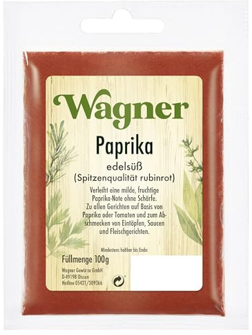Wagner Gewürze - Paprika edelsüß original brasilianisch | 100 g im Beutel | Fruchtiges Paprikapulver zum Würzen
