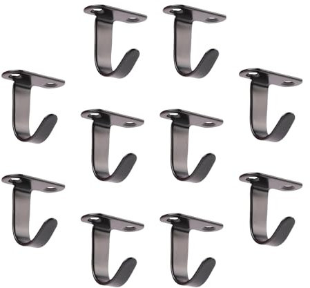10 Stück Schwarz Edelstahl Einzelhaken Deckenhaken Praktischer Aufhänger für Badezimmer Schrank Garage