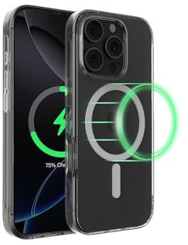 Belkin SheerForce iPhone 16 Pro Case, MagSafe Compatible Phone Case with Slim Design & Anti-Scratch Treated Coating - Magnetic, Transparent, & Shockproof Protective iPhone Case - Clear