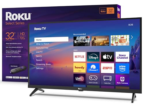 Roku Smart TV 2025 - Serie Select de 32 Pulgadas, TV HD de 720p con Control Remoto por Voz - Televisión LED de Pantalla Plana con Wi-Fi para transmitir Noticias Locales en Vivo, Deportes