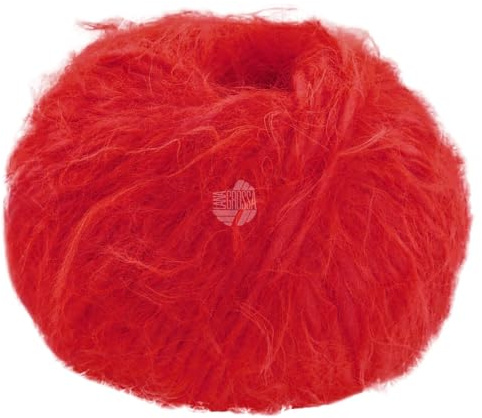 LANA GROSSA Basta| Garn im Fake Fur Look, locker verzwirnt, Franseneffekt& Merinofasern | Handstrickgarn, 50% Schurwolle & 50% Polyamid | 50g Wolle zum Stricken& Häkeln | 100m Garn FB 27