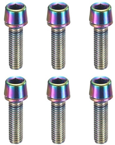 sourcing map 6pcs Bike Disc Brake Caliper Bolts M5 x 18mm Hex Bicycle MTB Disc Brake Caliper Adapter Screws Bolts for Road Mountain Bike BMX, Colorful