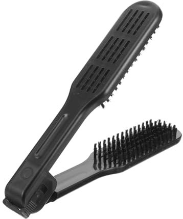 SAFIGLE Hair Straightening Brush with Clamp Anti-Static Styling Tool for All Hair Types Portable Double Sided Design for Fast and Smooth Straightening for Daily and Travel Use