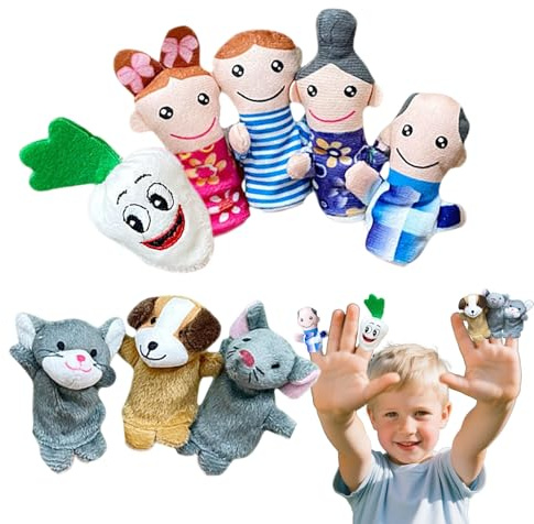Set mit Fingerpuppen, Handpuppen mit Bauernhoftieren, zum Erlernen durch Märchen | Lernwerkzeug zur Entwicklung der Fantasie der Kleinen