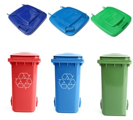 BESTYASH Large Plastic Waste Bin Lid for 100L Trash Can Outdoor Dustbin Replacement Cover Swing Function for Garden and Home Use