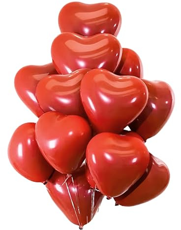 Herzluftballons Rot 50 Stück, Herz Luftballon, 10 Zoll Ballons mit Herzform(23.5CM)Rote Luftballons für Hochzeit Verlobung Valentinstag Party Deko Anniversary, Heiratsantrag Partyschmuck