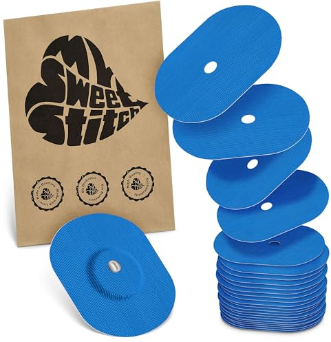 MySweetStitch 25 Fixierpflaster für FreeStyle Libre 3/3 Plus oval Blue | Hilft gegen vorzeitiges Ablösen, wasserfest und schnell trocknend, hautfreundlich, bis zu 15 Tage Halt