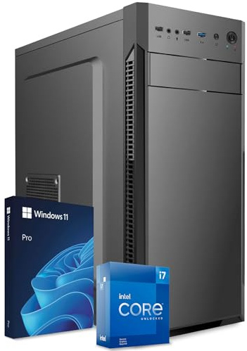 PC Fisso Completo - Computer Desktop Intel Core i7-8700 • RAM 16GB DDR4 • SSD 500GB • Scheda Video GeForce GT 1030 4 GB • Wi-Fi AC e Bluetooth • HDMI • USB 3.2 • Windows 11 Pro • Pronto all'Uso