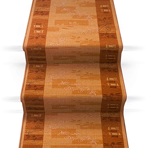 casa pura Treppenteppich Treppenläufer | viele Größen | stilvoller Läufer für den durchlaufenden Treppenbelag | GUT-Siegel | Qualitätsprodukt aus Deutschland (Terra 67x500 cm)