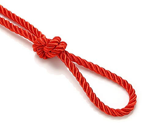 6mm Silky Barley Twist Cord Rope Braid 3 Ply & Matching 16mm Flanged Insertion Piping Furnishing Upholstery Crafts Trimming,36 Colors. High Strength, Neotrims. 5 Yards, Red (Cord)