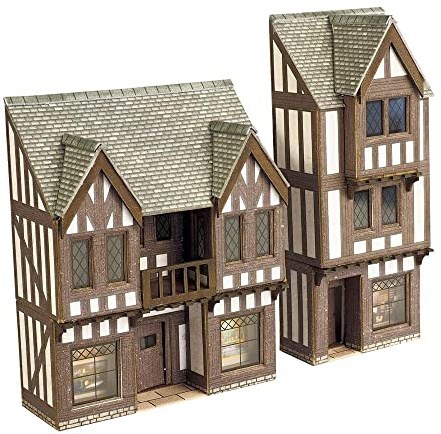 Metcalfe Models Low Relief Timber Framed Shops N Gauge Card Kit