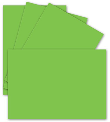 100 Einzel-Karten DIN A6-10,5 x 14,8 cm - 240 g/m² - Hell-Grün - Tonkarton - Bastelpapier - Bastelkarton- Bastel-karten - blanko Postkarten