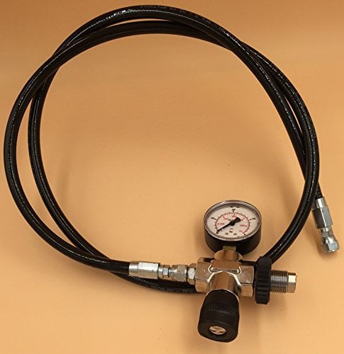 Füllschlauch für Druckluft bis 315bar, mit Manometer und Entlüftung für Füllanlagen und Atemluftkompressoren