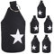 Relaxdays 6er Set Türstopper Stern, Türpuffer Stoff, Türsack Boden, extra hoch, mit Griff, dekorativ, HxD: 23 x 11 cm, schwarz