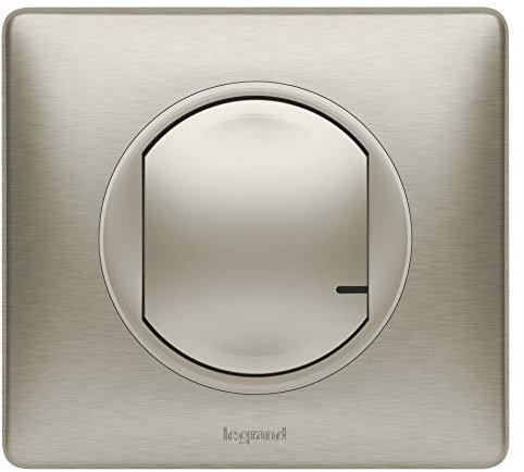 LEGRAND - Interrupteur Connecté à Option Variateur pour Installation Céliane With Netatmo - Interrupteur à Câbler - Avec Plaque - Métal Titane