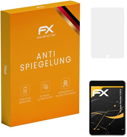 atFoliX Displayfolie kompatibel mit Apple iPad Mini 5 2019 Schutzfolie, entspiegelnde und stoßdämpfende FX Folie (2X)