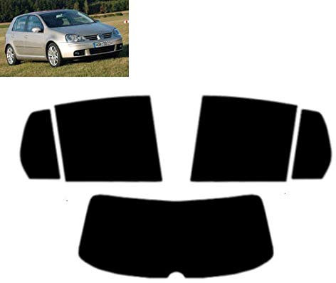 Passgenaue Tönungsfolie für Golf V 5-Türen 2003-2007 Heck/Seitenscheiben (50% Hellschwarz)