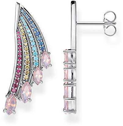 THOMAS SABO Ohrringe Bunter Kolibri Flügel silber, H2102-348-7, 3