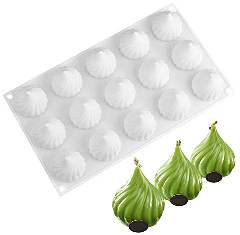 DUBENS 15 Löcher Zwiebel Spiral Förmigen Wirbelwind Form Kuchen Backen Französisch Schokolade Werkzeugbau Seife Silikonformen, Silikon Formen, Trüffel Gebäck Dessert Backformen