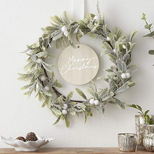 Ginger Ray Christmas Wreath Mistelzweig Wiederverwendbare Dekoration, Gold, Einheitsgröße