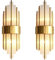 Pevfeciy Gold LED Wall Lights Crystal Wall Sconce Lights for Living Room, Large Wall Lamp 60cm/23.6, Warm/Natural/White Light, 3 Brightness Levels, E14 Bulb