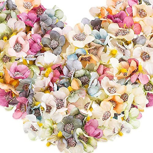 XINCHAO Künstliche Gänseblümchen, 100 Stück, künstliche Gänseblümchen, Blütenköpfe, Stoffblumen, Kunstblumen, Bastelarbeiten, Verzierungen, Zubehör