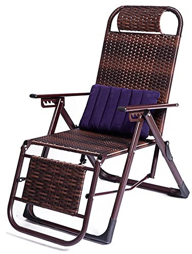 oubofang Rattan-Sessel für den Außenbereich mit Lendenkissen, Verstellbarer Zero Gravity Lounge Chair Vintage Liegen Terrasse, Pool, Zuhause, Braun