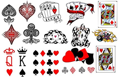 Las Vegas Casino Playing cards collection Sammlung (Playing cards Temporary tattoos)
