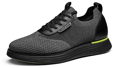 Bruno Marc Zapatos de Cordones Vestir Zapatillas Casual Transpirables Oxfords para Hombre con Plantilla Comoda Antideslizante,Size 43,Negro/Verde Neón,SBOX2317M
