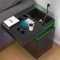 PIPIPOXER Nachttisch mit Steckdose & USB, Nachttisch mit LED Nachtkommode mit 3 Schubladenund Versteckte Schiebeschränke Nachtschrank für Wohnzimmer, Schlafzimmer, 45x40x67cm Schwarz