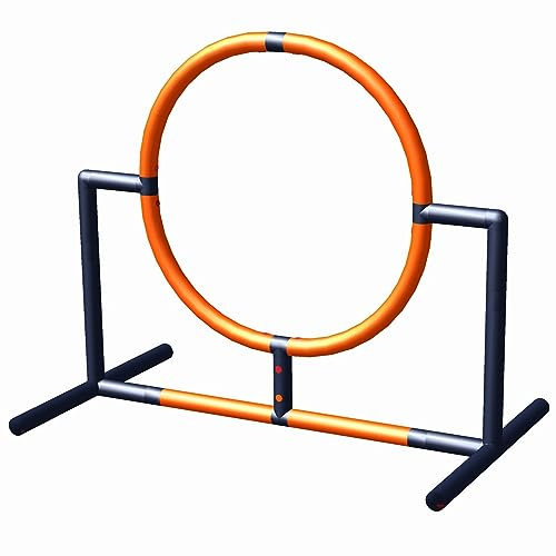 move and stic Hundesport Ring Welpen Dog Agility Übung Hundesport Training Parcour Höhe 105cm/125cm/165cm - Minka und Fred (Höhe 105cm)